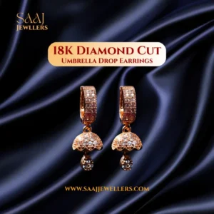 18K Diamond Cut Umbrella Drop Earrings