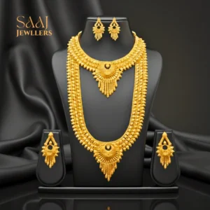 18K Traditional Gold Double Layer Semi-Bridal Jewellery Set
