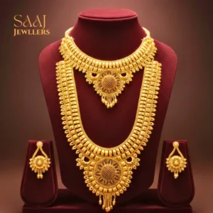 18K Traditional Gold Filigree Semi-Bridal Jewellery Set