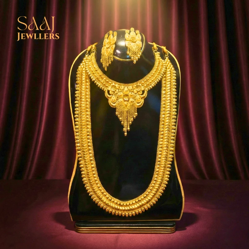 18K Traditional Gold Layered Semi-Bridal Jewellery Set